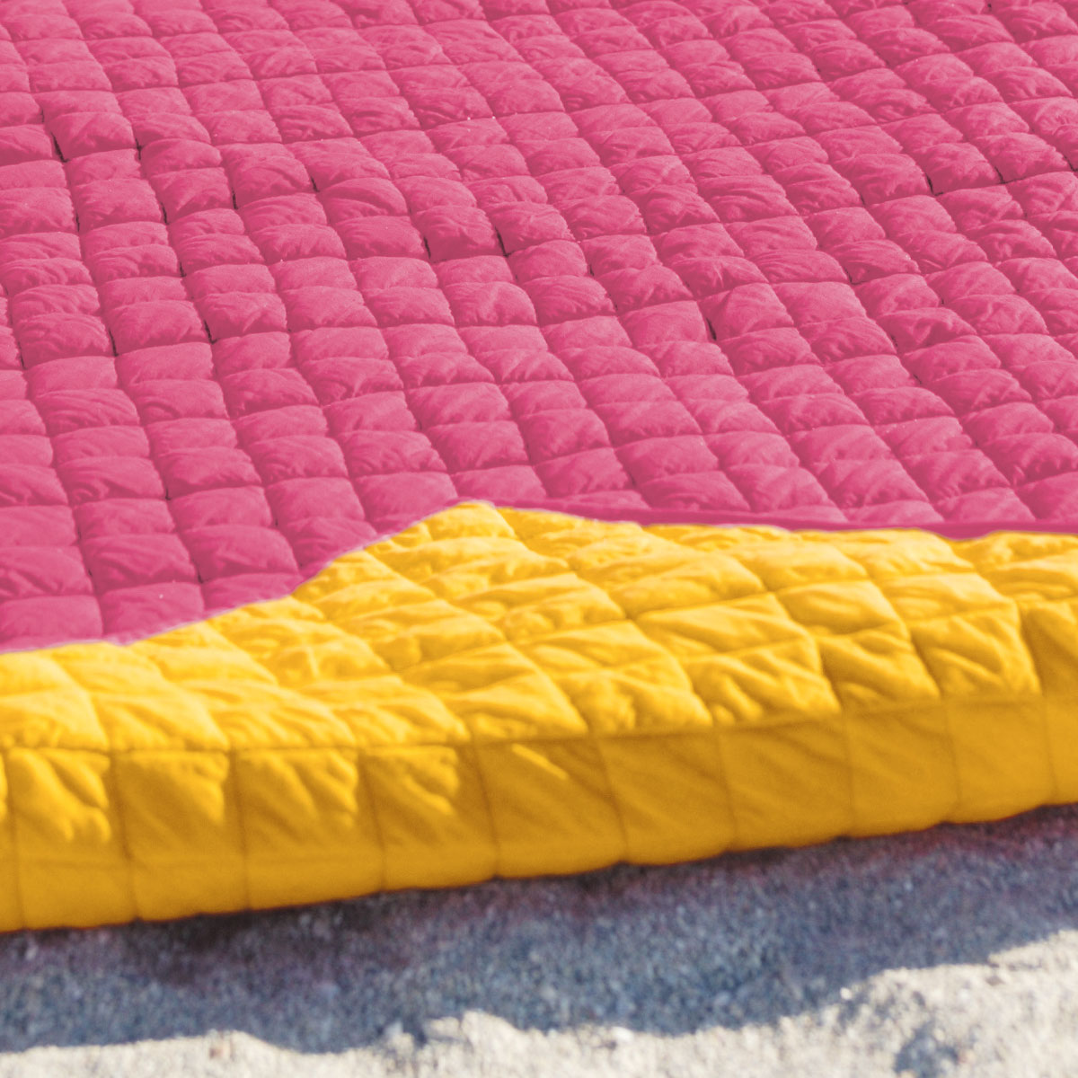 Pink/Yellow Reversible Quilted Beach Mat Current Catalog