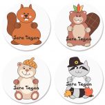 Fall Animals Personalized Stickers