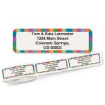 Bright Stripes Rolled Address Labels