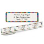 Bright Stripes Rolled Address Labels