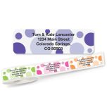 Graphic Dots Rolled Address Label  (5 designs)