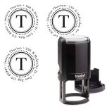 Initial and Dots Round Self-Inking Address Stamp