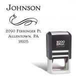 Filigree Square Self-Inking Address Stamp