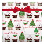 Christmas Cupcake Jumbo Rolled Gift Wrap and Labels