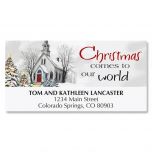 Country Church Christmas Address Labels