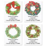 Christmas Wreath Select Address Labels  (4 designs)