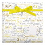 Metallic Script Jumbo Rolled Gift Wrap and Labels