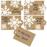 Kraft Snowflakes To/From Tags