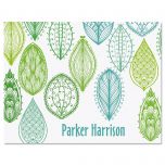 Abstract Leaves Personalized Note Cards