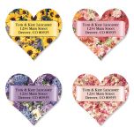 Heart Blossoms Diecut Address Labels  (4 designs)