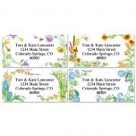 Floral Seasons Border Address Labels  (4 Designs)