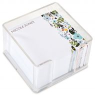 Aubrey Floral Personalized Note Sheets in a Cube