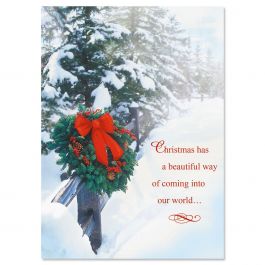 Holiday Wreath Christmas Cards - Personalized 