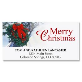 Holiday Wreath Deluxe Address Labels
