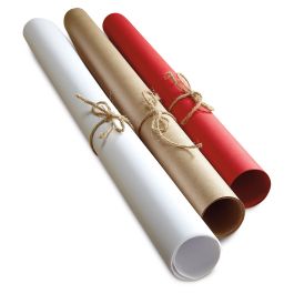 Kraft Jumbo Rolled Gift Wrap - Set of 3 (brown, white, red)