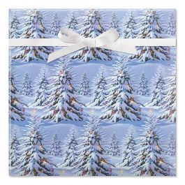 Snowy Tree Jumbo Rolled Gift Wrap