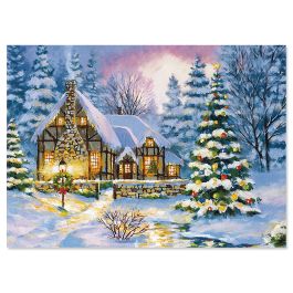 Winter Cottage Christmas Cards - Personalized
