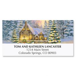 Winter Cottage Deluxe Address Labels