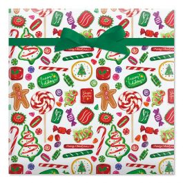 Christmas Candy Jumbo Rolled Gift Wrap