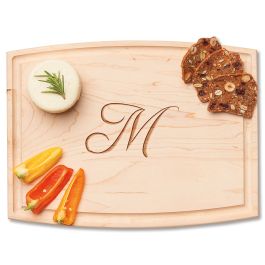 Charcuterie Artisan Arched Maple Board - Script Initial