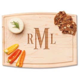 Charcuterie Artisan Arched Maple Board - Traditional Monogram