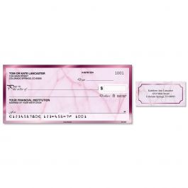 Rose Marble Single Checks With Matching Address Labels