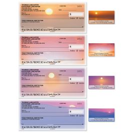 Sunset Splendor Single Checks With Matching Address Labels