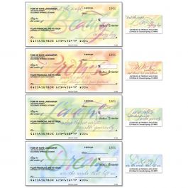 Watercolor Thoughts Single Checks With Matching Address Labels