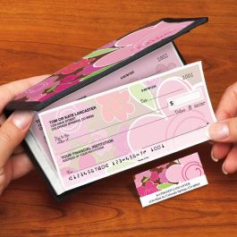 Shades of Pink Side-Tear Duplicate Checks with Matching Address Labels