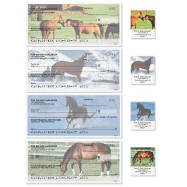 Horse Enthusiast Single Checks With Matching Address Labels