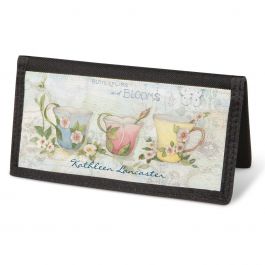 Teacups Checkbook Cover - Personalized