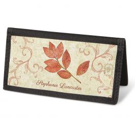 Fallen Leaves Checkbook Cover - Personalized