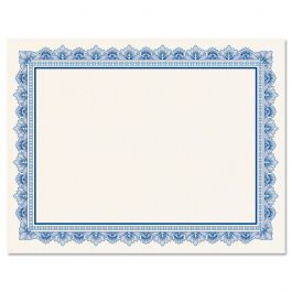 Intricate Blue Certificate on White Parchment - Set of 100 | Current ...