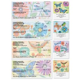 Floral Flight Single Checks with Matching Address Labels