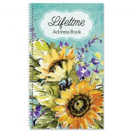 Watercolor Sunflower Lifetime Address Book 