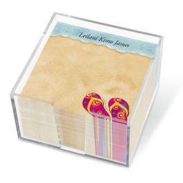 Baja Flip-Flop Personalized Note Sheets in a Cube