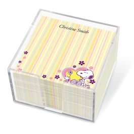Snoopy™ Personalized Note Sheets in a Cube