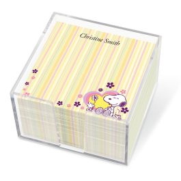 Snoopy™ Personalized Note Sheets in a Cube