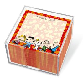 PEANUTS® Polka Personalized Note Sheets in a Cube