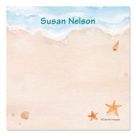 Walk On The Beach Personalized Note Sheets in a Cube Refill