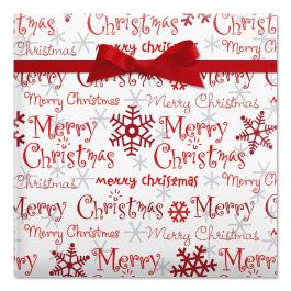 Merry Christmas Script Jumbo Rolled Gift Wrap