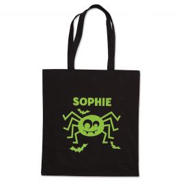 Personalized Spider Glow-in-the-Dark Halloween Treat Bag 