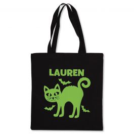 Personalized Cat Glow-in-the-Dark Halloween Treat Bag