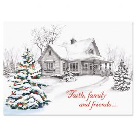 Winter Home Christmas Cards - Personalized