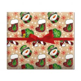Country Mitten & Stocking Jumbo Rolled Gift Wrap
