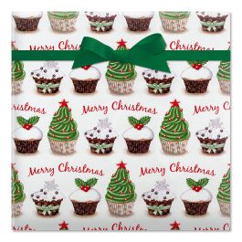 Christmas Cupcake Jumbo Rolled Gift Wrap
