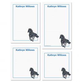 Horse Pattern Personalized Notepad Set