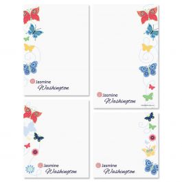Delicate Butterflies Personalized Notepad Set
