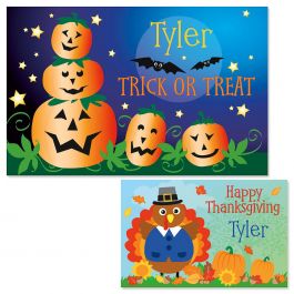 Jack-O'-Lanterns Autumn Personalized Kids' Placemat