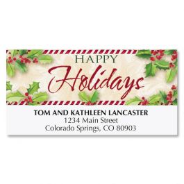 Holly Greetings Deluxe Address Labels